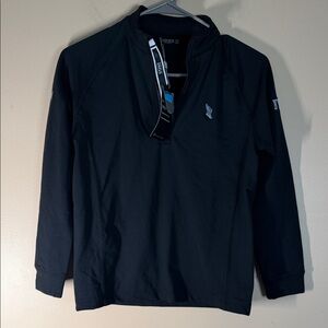 Kids Black Quarter-Zip Hoodie Sweatshirt - (Brand Unspecified)